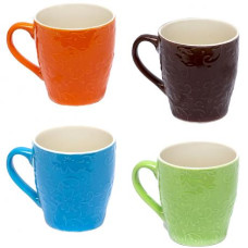 чашка фаянсова однотонна "Квіточка/джгутик" 200мл.  Х3-19/98118  (12/96)