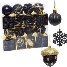 набір іграшок ялинкових 62шт. чорний з гліттером  zwh2308-1/115973  (1/7)