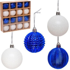 набір кульок ялинкових 6см. 16шт., сині/білі  6279-7D/119716  (1/36)