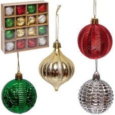 набір кульок ялинкових 6см. 16шт., мікс кольорів  2461F/119719  (1/36)