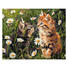 картина за номер. Ідейка 40х50см. "Котики у квітах"  КНО6631