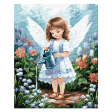 картина за номер. Ідейка 40х50см. "Янголятко в саду"  КНО8384