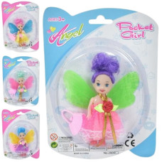 лялька фея 10см. з крилами, сумочка, на бліст. 15х21х4см.  29002  (196)