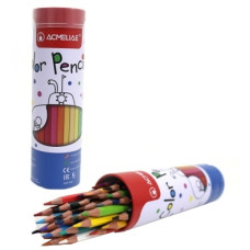 олівці кольор. Acmeliae 9801-36 36кол., шестигр., +GOLD/SILVER, металевий тубус, заточ.  (8/48)