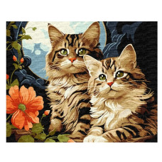 картина за номер. Ідейка 40х50см. "Чарівні котики"  КНО6574