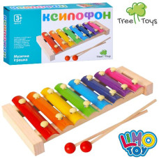 ксилофон дерев`яний, мет. пластини, 8 тонів, в кор. 24,5х13х4см.  MD 0713  (30)