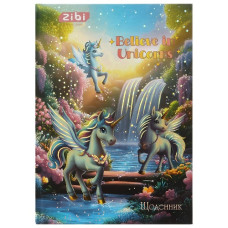 щоденник Zibi  Unicorn B5/40арк., тверда обкл., мат. лам., виб. УФ-лак + фольга  ZB.13765-07  (10)