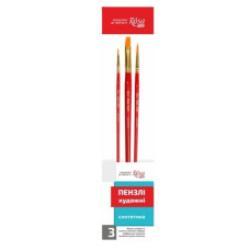 набір пензликів ROSA Start синтетика 3шт. (плоска №12, круглі №2, 6)  184142