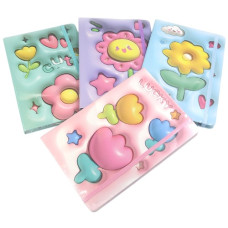 блокнот J.Otten JZ85003 об`ємний на гумці "Flowers" А5/80арк., 70гр./м2, дизайн 3D, лінія  (16/96)