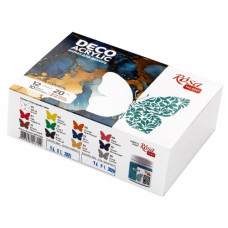 фарби акрилові ROSA Talent для декору матові + металік 12кол.х20мл.  90747266