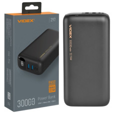 павербанк Videx 30000mAh, 22,5W, чорний  VPB-297-B