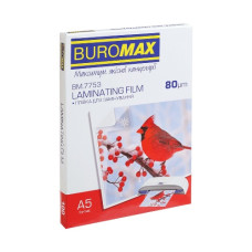 плівка для ламінування Buromax А5/ 80мкр. 154х216мм. 100шт.  ВМ.7753  (20)