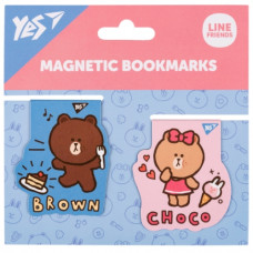 закладки магнітні YES "Line Friends Brown and Choco" набір 2шт.  708106  (50/500)