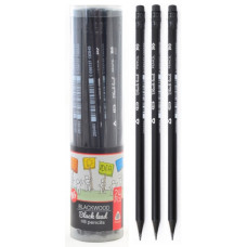 олівець чорнографітний YES чорне дерево трикутний з гумкою в пл. тубі  280493  (24/288/2304)