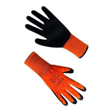 рукавиці Seven синтетичні помаранчеві з чорним неповним спіненим латексним покриттям  69634 (12)