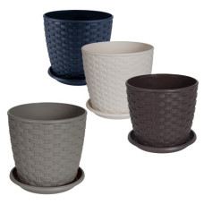 горщик для квітів Алеана з підставкою "Ротанг" 16х15см.