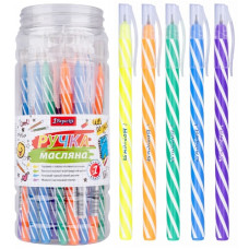 ручка в банці 1 Вересня "Spin-6" кульк. масл. синя 0,6мм.  411055  (30/600/2400)