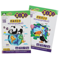 папір кольоровий Zibi Kids Line А4 14арк./7кол. на скобі   ZB.1907  (40)