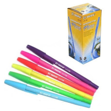 ручка Beifa AA110В кульк., кольоровий оксамитовий корпус, синя  (50/1000/4000)