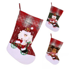 новорічна шкарпетка для подарунків 18х38см.  R96012  (12/300)