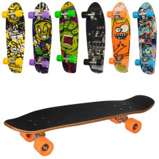 скейт 68х19,5см., алюм. підвіска, колеса ПУ 60х45мм., підш. АВЕС-7, малюнок  MS 2974  (12)