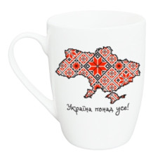 чашка Kvarta 360мл. капучино "Вишиванка" в подар. кор.  1779  (9)