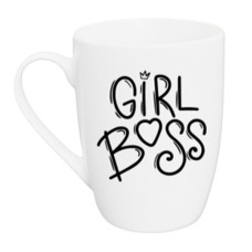чашка Kvarta 360мл. капучино "Girl boss black" в подар. кор.  1799  (9)