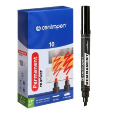 маркер Centropen 8576 клиноподібний товстий чорний 1-4,6мм.  (10/200)