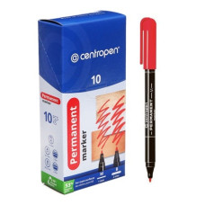 маркер Centropen 2846 тонкий червоний, накінечник 1мм.  (10/200)