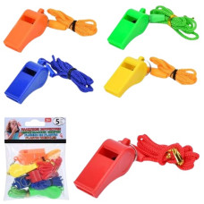 свисток 5см.. 5шт. в наборі, шнурок, в кул. 10х13х3см.  MS 4418  (96)