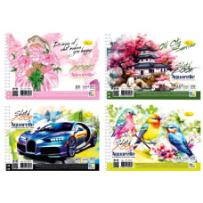 скетч-бук Апельсин "Акварельний" А5/20арк. на спіралі, блок аквар. папір 200гр./м2  АП-0204  (16)