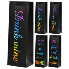 пакет подар. паперовий для пляшки 36х12х10см. "Wine time"   R95010  (12/720)