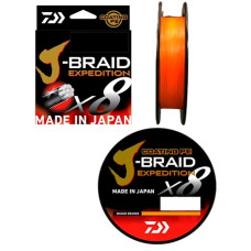 шнур Daiwa J-Braid Expedition X8E 150м. 0,22мм. Smash Orange  12550-022