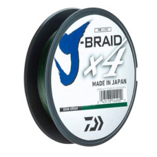 шнур Daiwa J-Braid x4 0,21мм. 12,4кг. Dark Green 135м.  12741-021