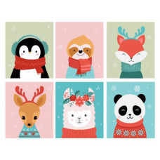 картина за номер. Strateg 40х50см. "Зимові звірята"  VG005