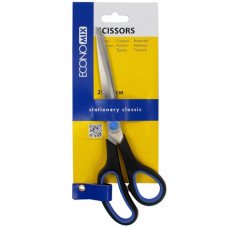 ножиці Economix E40405  25см., пласт. руч. з гумовими вставками, на бліст.  (12/96)