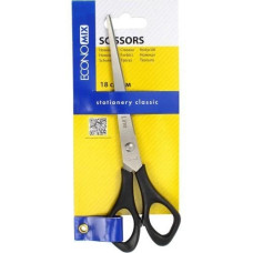 ножиці Economix E40413  18см., пласт. ручки, на бліст.  (12/144)
