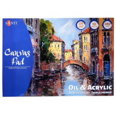 полотно бавовняне Santi в альбоми для ескізів для масла та акрилу А4/10арк., 280гр/м2  742550  (40)