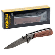 ніж розкладний Сигма 12,2см. (рукоятка дерево)  4375821