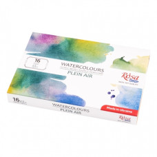 фарби акварельні ROSA Studio "Plein Air" 16кол.х2,5мл., кювета, картон  3405001