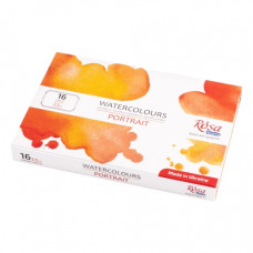 фарби акварельні ROSA Studio "Portrait" 16кол.х2,5мл., кювета, картон  3405003