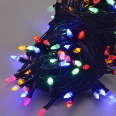 електрогірлянда конус 100 LED, чорний провід, мульти колір  1210-01