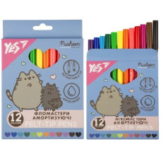 фломастери YES 12кол. "Pusheen" амортизуючі  650581  (12/192)