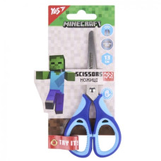 ножиці YES дитячі 13см. з гумовими вставками на бліст. "Minecraft"  480459  (12/360)
