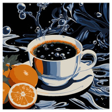 картина за номер. Strateg 30х30см. "Кава з цитрусовими нотками"  SH3030-16