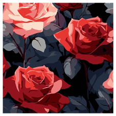 картина за номер. Strateg 30х30см. "Червоні троянди краси"  SH3030-22