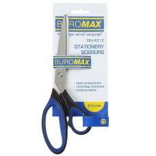ножиці Buromax  офісні 21см., руч. з гумовими вставками,  на бліст.  ВМ.4512  (12/144)