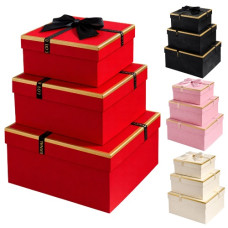 набір подарункових коробок квадратних 3шт. (19х19х9,5см.+17х17х8см.+15х15х6,5см.)  20BZH-017