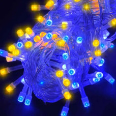 електрогірлянда 100 LED, прозорий провід, жовто-синій колір  1110-26