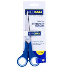 ножиці Buromax офісні 17см., ручки з гумовими вставками, на бліст.  ВМ.4504  (12/144)